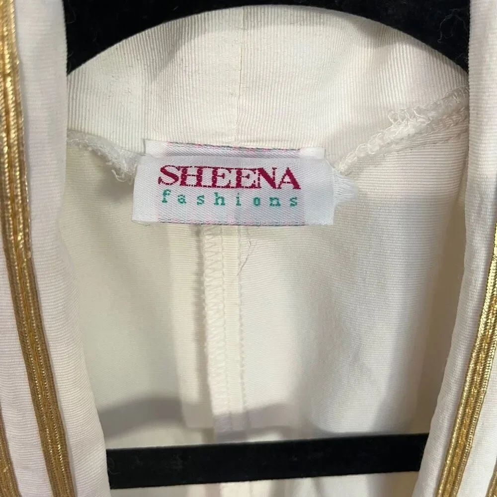 🔥4/$25 Sheena Fashions Women's Cream Open Front Raglan Sleeve Suit Size 24 - Picture 4 of 6